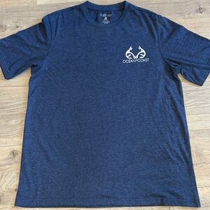 REALTREE OCEAN + COAST Navy Short Sleeve Tee Size Large